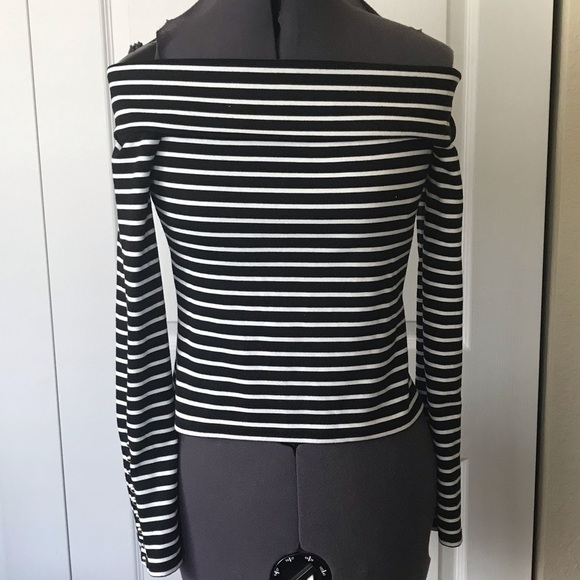 Derek Lam 10 Crosby Striped Off Shoulder Top, Size XS 🔴CLEARANCE🔴 - Picture 2 of 4
